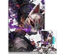 Puzzle Anime Fox Mask Boy 1000 pièces pour Adultes et Adolescents, Difficile à compléter mais Amusant et Humoristique, décoration d'intérieur et Cadeaux Uniques 38x26cm