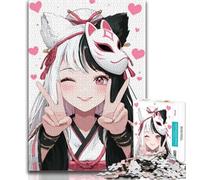 Puzzle Anime Fox Mask Girl pour Adolescents 1000 pièces, Jeu Stimulant et Jeu Familial avec des pièces entièrement emboîtables de Formes aléatoires (50x75cm)