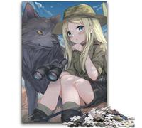 Puzzle Anime Girl and Wolf 2000 pièces pour Adultes, Jouets éducatifs et éducatifs, Jeux de Famille, Cadeaux pour Amis et Famille (70x100cm)