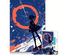 Puzzle Anime Girl Time Warp 1000 pièces Jeu de Construction Focus Assemblage sûr et précis Jouet de Divertissement d'intérieur pour Les Vacances (50x75cm)