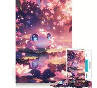 Puzzle Anime Grenouille Fleur de Sakura pour Adultes 1000 Pièces Jeu de Mémoire Découpe Fine Finition Premium Un Passe-Temps Captivant (38x26cm)