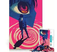 Puzzle Anime Œil et Homme 1000 Pièces Jeu de Construction Concentration Assemblage Sécurisé et Solide Jouet de Loisirs Intérieurs (50x75cm)