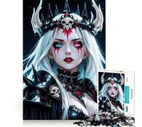 Puzzle Anime Reine Noire avec Couronne 1000 Pièces pour Adultes Jeu de Concentration Découpe de Précision Bords Lisse Défi Amusant pour Passer Le Temps (38x52cm)