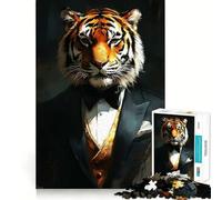 Puzzle anthropomorphique Tigre en Smoking, 1000 pièces, Difficile, pour Adultes Revalorisation, détente, découpe Nette, Cadeau Unique 50x75cm