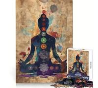 Puzzle Aquarelle Chakras pour Adolescents 1000 pièces Stimule la mémoire Loisirs apaisants Assemblage sans Couture Cadeau de Noël Chaleureux (38x52cm)