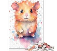 Puzzle Aquarelle Cochon d'Inde 1000 pièces Puzzles en Bois pour Adultes et Adolescents Puzzles pour Adultes 1000 pièces (75 x 50 cm)