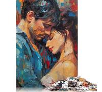 Puzzle Aquarelle Couple Amoureux, défi Difficile, Puzzle en Carton 100% recyclé pour Adultes et Adolescents, Cadeaux d'halloween, 1000 pièces (75 x 50 cm)