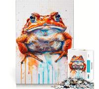 Puzzle Aquarelle Crapaud 1000 pièces pour Adolescents, défi cérébral, Jeu d'éveil, activité à la Maison, découpe Nette, Cadeau touchant 38x52cm