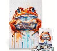 Puzzle Aquarelle Crapaud pour Adolescents 1000 pièces, Jeu de logique Transparent, Divertissement paisible, découpe Parfaite, Surprise chaleureuse 38x26cm