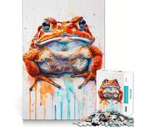 Puzzle Aquarelle Crapaud pour Adolescents 1000 pièces, Jeu de logique Transparent, Divertissement paisible, découpe Parfaite, Surprise chaleureuse 38x26cm