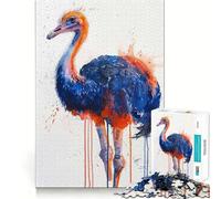 Puzzle Aquarelle d'autruche 1000 pièces pour Adultes, Jouet cognitif, Moment de complicité, Motif à Assembler, Cadeau de Noël (38x52cm)
