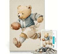 Puzzle Aquarelle de 1000 pièces représentant Un Ours en Peluche et Un Joueur de Football idéal pour Les Adultes Stimule la mémoire Passe Un Moment agréable et Offre Une Belle œuvre d'art à Assembler