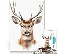 Puzzle Aquarelle de cerf 1000 pièces Développe la mémoire,ludique et créatif Qualité Professionnelle pour stimuler l'esprit (38x52cm)