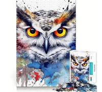 Puzzle Aquarelle de Hibou pour Adultes, 1000 pièces, Puzzle Relaxant à Assembler, Cadeau de Noël (38x52cm)