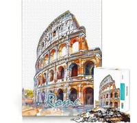 Puzzle Aquarelle de la Ville de Rome, 1000 pièces, pour Adultes, idéal pour développer Son Sens de l'équilibre et sa logique, Un Jeu à Partager en Famille, Une œuvre d'art à Collectionner (50x75cm)