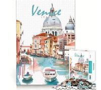 Puzzle Aquarelle de Venise pour Adolescents,1000 pièces,Jeu Stimulant l'esprit,Assemblage sécurisé,activité de Partage en Famille (38x52cm)