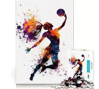 Puzzle Aquarelle de Volley-Ball 1000 pièces Jeu de mémorisation mentale Découpe de Haute précision Activité Manuelle Défi cérébral interactif pour la Maison (38x26cm)