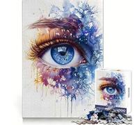 Puzzle Aquarelle en Forme d'œil pour Adolescents, 1000 pièces, Stimulation Cognitive, détente et Plaisir, découpe Nette, Cadeau Unique (38x26cm)