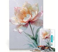 Puzzle Aquarelle Fleur de Lotus 1000 pièces Jeu de réflexion Stimulant Fixation Solide Défi cérébral interactif pour la Maison (50x75cm)
