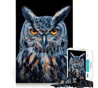 Puzzle Aquarelle Hibou 1000 pièces pour Adolescents Souvenirs, Moments de sérénité, découpe Lisse, Cadeau élégant (38x26cm)