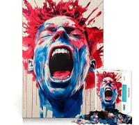 Puzzle Aquarelle Homme Qui crie de 1000 pièces pour Adolescents Un Jeu de logique Solide, Amusant et paisible, avec Une découpe de précision, Un Cadeau Exceptionnel (50x75cm)