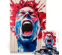 Puzzle Aquarelle Homme Qui crie de 1000 pièces pour Adolescents Un Jeu de logique Solide, Amusant et paisible, avec Une découpe de précision, Un Cadeau Exceptionnel (50x75cm)