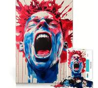 Puzzle Aquarelle Homme Qui crie pour Adultes, 1000 pièces, Jeu de logique Transparent, Loisir Silencieux, découpe Parfaite, Cadeau élégant (38x52cm)
