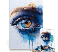 Puzzle Aquarelle Œil 1000 pièces pour Adolescents Jeu Stimulant Le Cerveau Emboîtement précis sans espaces Activité relaxante en Groupe à l'intérieur (38x52cm)