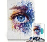 Puzzle Aquarelle Œil pour Adolescents,1000 pièces,Jeu Stimulant l'esprit,Assemblage sécurisé et Solide,activité de Partage en Famille (38x26cm)