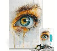 Puzzle Aquarelle œil Vert 1000 pièces,Jeu créatif et Intelligent,pièces Robustes et découpées avec précision,idéal pour Les Voyages (38x52cm)