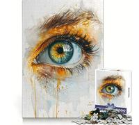 Puzzle Aquarelle œil Vert pour Adolescents, 1000 pièces, Exercice cognitif, Loisirs, Plaisir, Bords Nets, Cadeau de Noël (38x52cm)