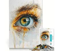 Puzzle Aquarelle œil Vert pour Adolescents,1000 pièces,Jeu de mémoire Amusant,Surface Lisse sans bavures,Cadeau d'anniversaire,Casse-tête (50x75cm)