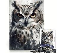 Puzzle Aquarelle La beauté du Hibou 1000 pièces, Casse-tête Difficile pour Adultes, Jeu de logique Solide, Simple et Amusant, découpe de précision, Cadeau de Noël (38x52cm)