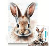 Puzzle Aquarelle Lapin 1000 pièces pour Adolescents, Jouet d'exercice Mental, Design apaisant, Cadeau précieux Assembler (38x52cm)