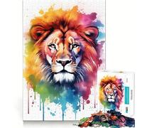 Puzzle Aquarelle Lion 1000 pièces Développe la mémoire,ludique,qualité Professionnelle, pour stimuler l'esprit (50x75cm)