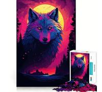 Puzzle Aquarelle Loup 1000 pièces Activité ludique et sans bavures Pièces nettes et découpées Idéal pour des soirées tranquilles (50x75cm)