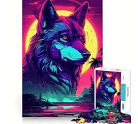 Puzzle Aquarelle Loup 1000 pièces pour Adolescents Jeu de mémoire et de Concentration Qualité Professionnelle Activité de Groupe relaxante en intérieur (38x52cm)
