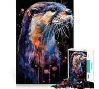 Puzzle Aquarelle Loutre, 1000 pièces, Difficile à Assembler, pour Adultes, Cadeau Artistique (38x52cm), idéal pour se détendre et se ressourcer