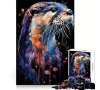 Puzzle Aquarelle Loutre, 1000 pièces, Difficile à Assembler, pour Adultes, Cadeau Artistique (38x52cm), idéal pour se détendre et se ressourcer