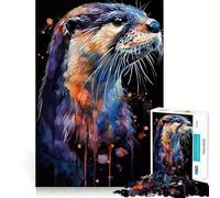 Puzzle Aquarelle Loutre 1000 pièces pour Adultes, Jeu de réflexion, Loisirs, découpe Nette, Cadeau Exceptionnel (38x26cm)