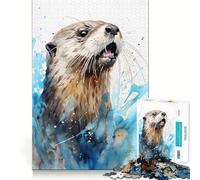Puzzle Aquarelle Loutre de mer 1000 pièces Développe la mémoire,ludique,qualité Professionnelle, pour stimuler l'esprit (38x52cm)