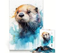 Puzzle Aquarelle Loutre de mer 1000 pièces Développe la mémoire,ludique,qualité Professionnelle, pour stimuler l'esprit (50x75cm)