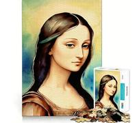 Puzzle Aquarelle Monalisa,1000 pièces à reconstituer,Jeu Amusant et sans bavures,pièces nettes et découpées,Jeu Portable et idéal pour Les Voyages (38x52cm)