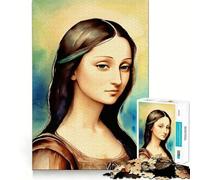 Puzzle Aquarelle Monalisa pour Adultes,1000 pièces,Jeu de réflexion Amusant,Technologie de découpe Laser avancée,défi Stimulant pour Passer Le Temps (50x75cm)