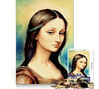 Puzzle Aquarelle Monalisa pour Adultes, 1000 pièces, Stimulation cérébrale, Distraction apaisante, Cadeau d'anniversaire de qualité supérieure (38x52cm)