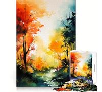 Puzzle Aquarelle Nature 1000 pièces pour Adultes Concentration, détente, Amusement, découpe Lisse, Cadeau Festif (38x52cm)