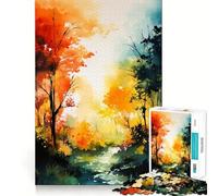 Puzzle Aquarelle Nature pour Adultes,1000 pièces,Jeu de mémoire,Assemblage sécurisé et Solide,Jeu de Construction de Liens significatifs (38x52cm)