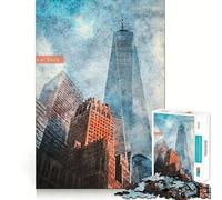 Puzzle Aquarelle New York pour Adultes,1000 pièces,Puzzle Amusant et précis,découpe de Haute précision,Facile à Apprendre,pour Toute la Famille (38x52cm)