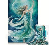 Puzzle Aquarelle Nymphe des eaux 1000 pièces Jeu de Concentration mentale Découpe de précision Bords Lisses Jeu de Construction de Liens significatifs (38x52cm)