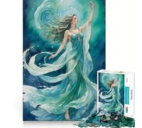 Puzzle Aquarelle Nymphe des eaux pour Adultes,1000 pièces,Jeu de Concentration,découpe de précision,Bords Lisses,défi Amusant pour Passer Le Temps (50x75cm)